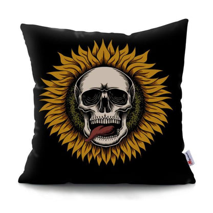 Skull Head Flowers Print Cushion Cover Throw Pillows Covers