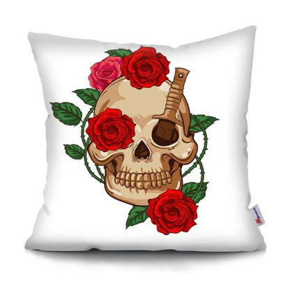 Skull Head Flowers Print Cushion Cover Throw Pillows Covers