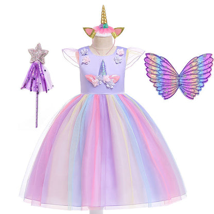 Cute Unicorn Dress With Wings