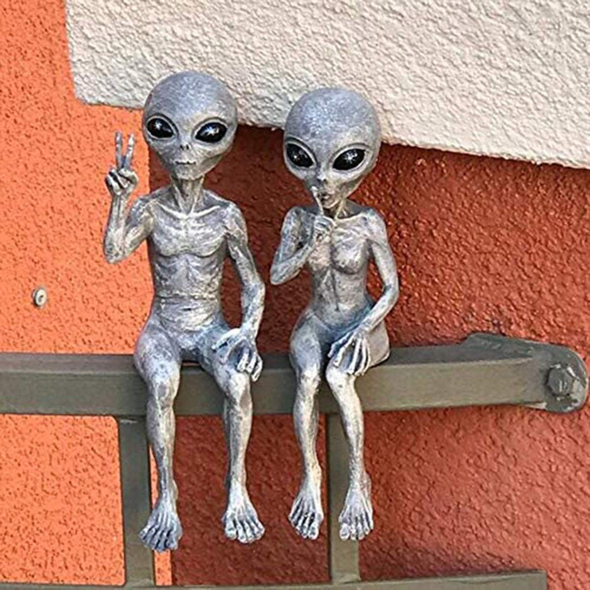 Outer Space Alien Statue Martians Garden Figurine
