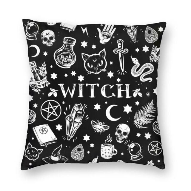 Personalized Witch Pattern Pillow Cover Home Decor