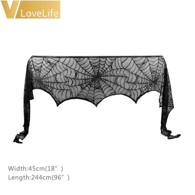 Halloween Themed Spider Web Table Runner
