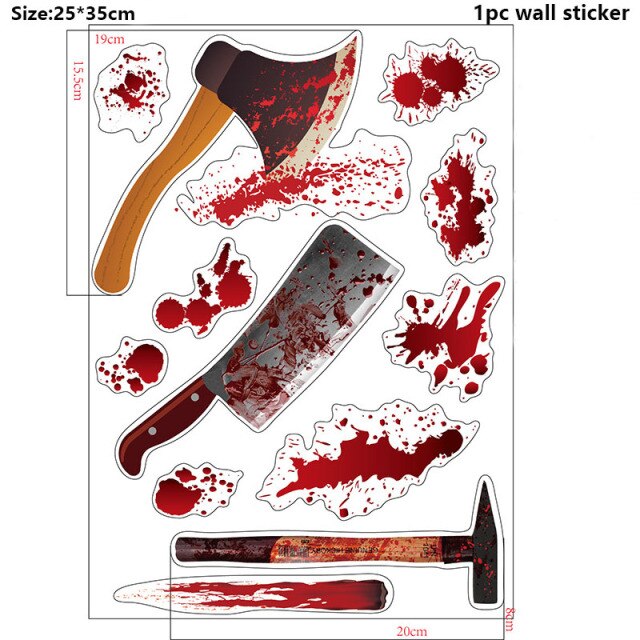 Bloody Print Halloween Wall Stickers