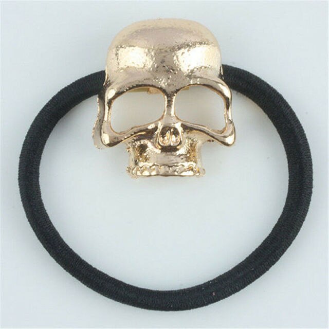 Gothic Raven Skull Elastic Hair Band