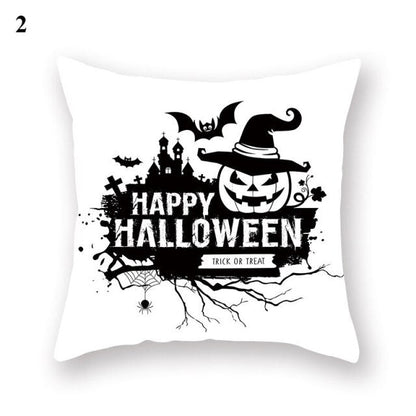 Halloween Series  Peach Skin Pillowcase Black White Skull