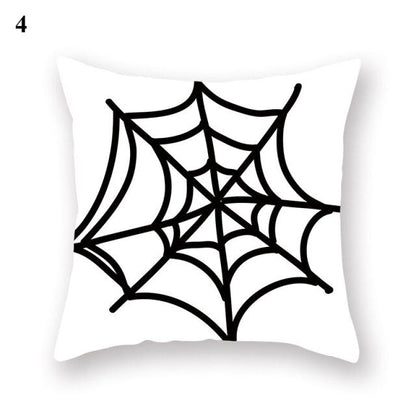 Halloween Series  Peach Skin Pillowcase Black White Skull