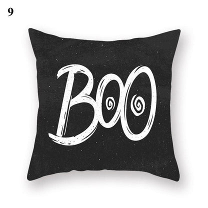 Halloween Series  Peach Skin Pillowcase Black White Skull