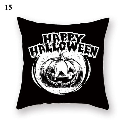Halloween Series  Peach Skin Pillowcase Black White Skull