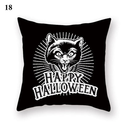 Halloween Series  Peach Skin Pillowcase Black White Skull