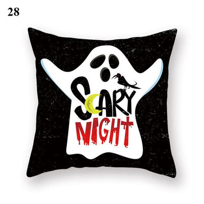 Halloween Series  Peach Skin Pillowcase Black White Skull