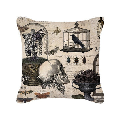 Halloween Pillow Case Orange and Black Scary