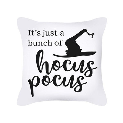 Halloween Pillow Case Orange and Black Scary
