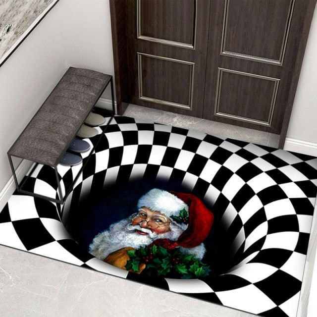 3D Scary Clown Trap Visual Carpet Rug Mat For Halloween