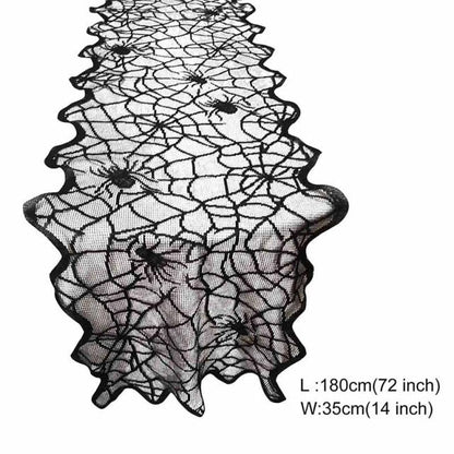 Halloween Themed Spider Web Table Runner