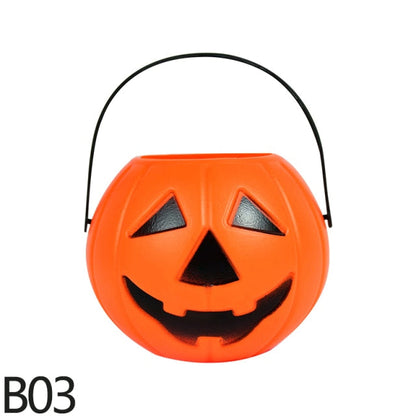 Portable Candy Bucket Pumpkin For Halloween
