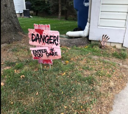 Warning Tape Sign Halloween Props Window Props