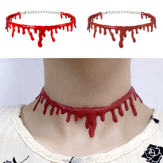 Scary Blood Drip Vampire Choker
