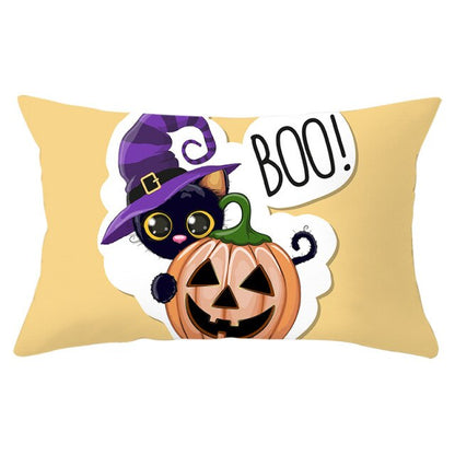 Colorful Pumpkin Funny Owl Printed Lumbar