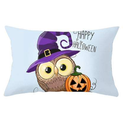 Colorful Pumpkin Funny Owl Printed Lumbar