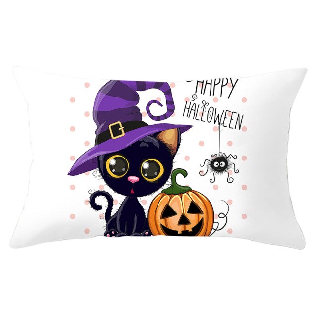 Colorful Pumpkin Funny Owl Printed Lumbar
