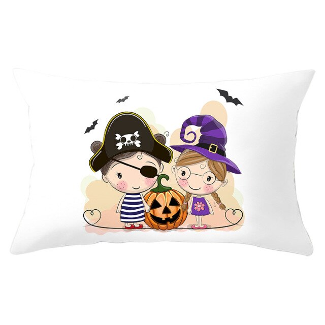 Colorful Pumpkin Funny Owl Printed Lumbar