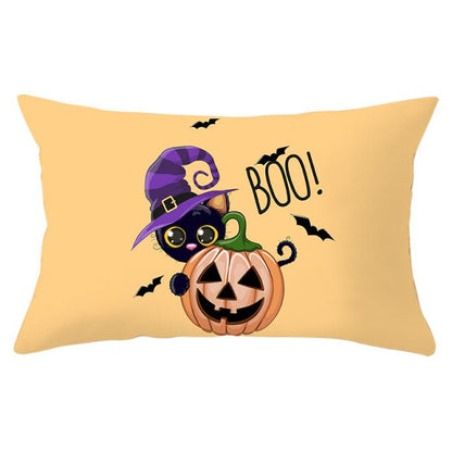 Colorful Pumpkin Funny Owl Printed Lumbar