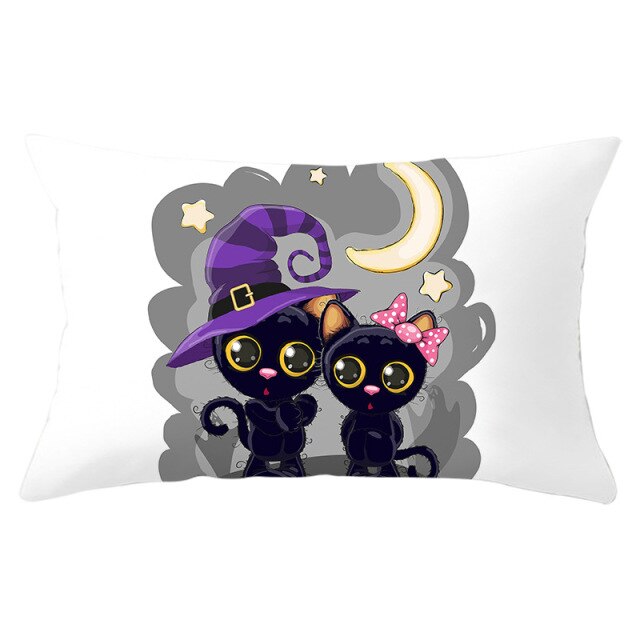 Colorful Pumpkin Funny Owl Printed Lumbar