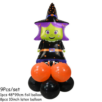 Pumpkin Ghost Witch Stand Balloon Kit