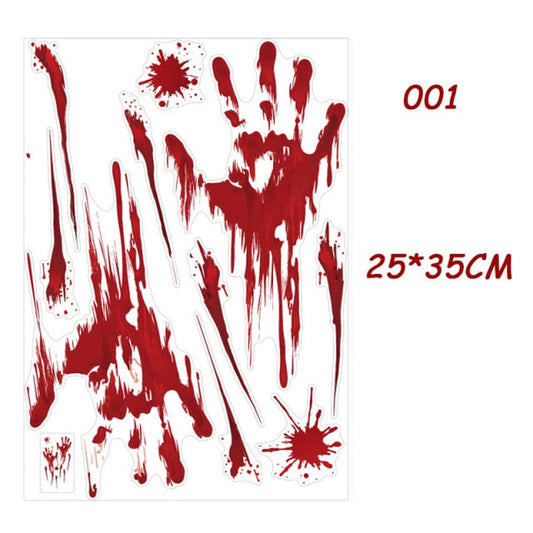 Horror Blood Handprint Footprint Sticker