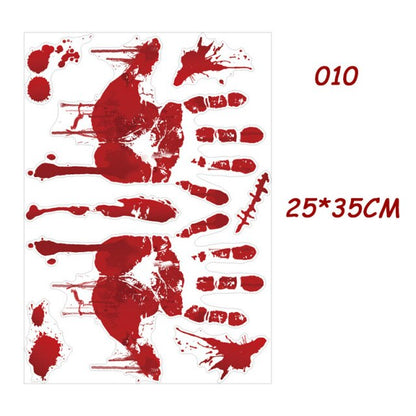Horror Blood Handprint Footprint Sticker