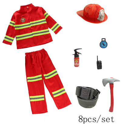 Firefighter Halloween Cosplay Uniform For Kids