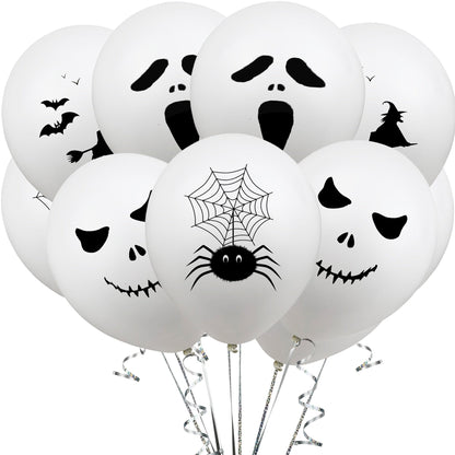 White Latex Balloons Spider Ghost Witch Air Balloons