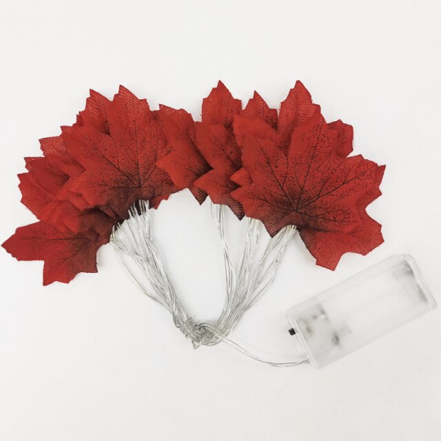 Artificial Maple Leaves With Fairy Lights