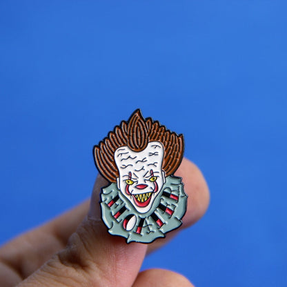 Stephen King IT Clown Enamel Pin Brooch