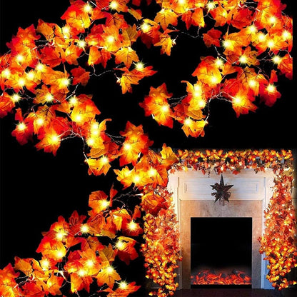 LED Decorations Maple Leaf Garland String Lights