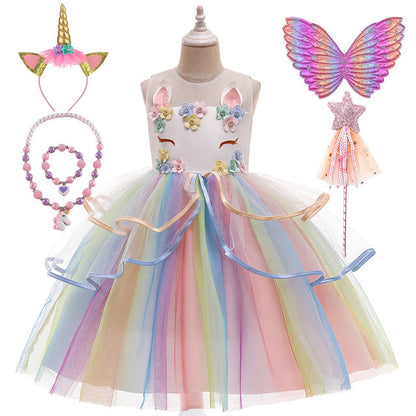 Cute Unicorn Dress With Wings