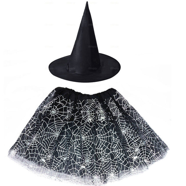 Spider Web Tutu Cobweb Skirt Witch Wizard Hat Tulle Outfits