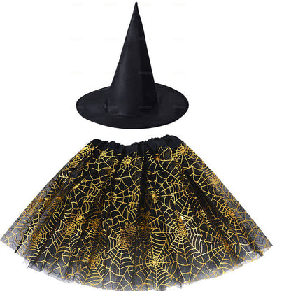 Spider Web Tutu Cobweb Skirt Witch Wizard Hat Tulle Outfits