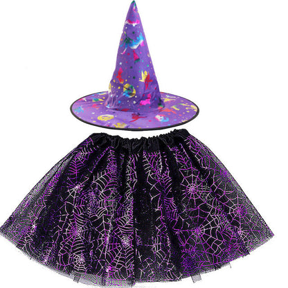 Spider Web Tutu Cobweb Skirt Witch Wizard Hat Tulle Outfits