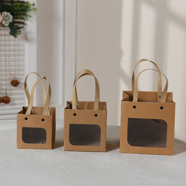 Hand-Held Kraft Paper Gift Bag