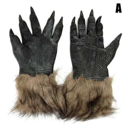 Halloween Latex Rubber Wolf Head Hair Mask