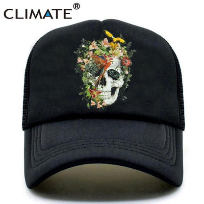 Flower Skeleton Trucker Cap