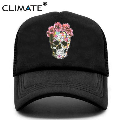 Flower Skeleton Trucker Cap