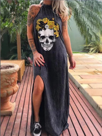 Summer Dresses Women Punk Style Loose Halter Neck