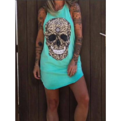 Summer Dresses Women Punk Style Loose Halter Neck