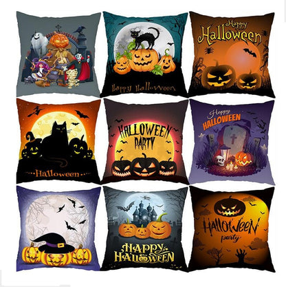 Flannel Pumpkin Pillow Cover For Halloween