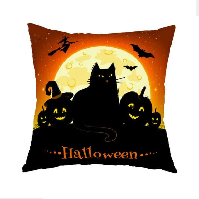 Flannel Pumpkin Pillow Cover For Halloween