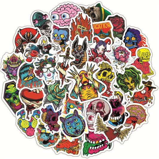 Gothic Horror Devil Skull Graffiti Stickers