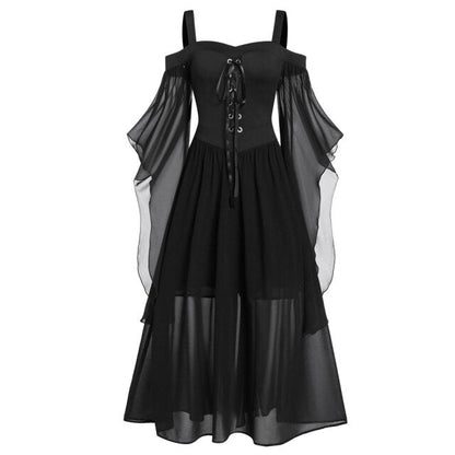 Women Halloween Gothic Punk Plus Size Lace Dress
