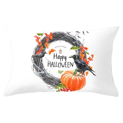 Decorative Halloween Pumpkin Wreath Cushion Cover
